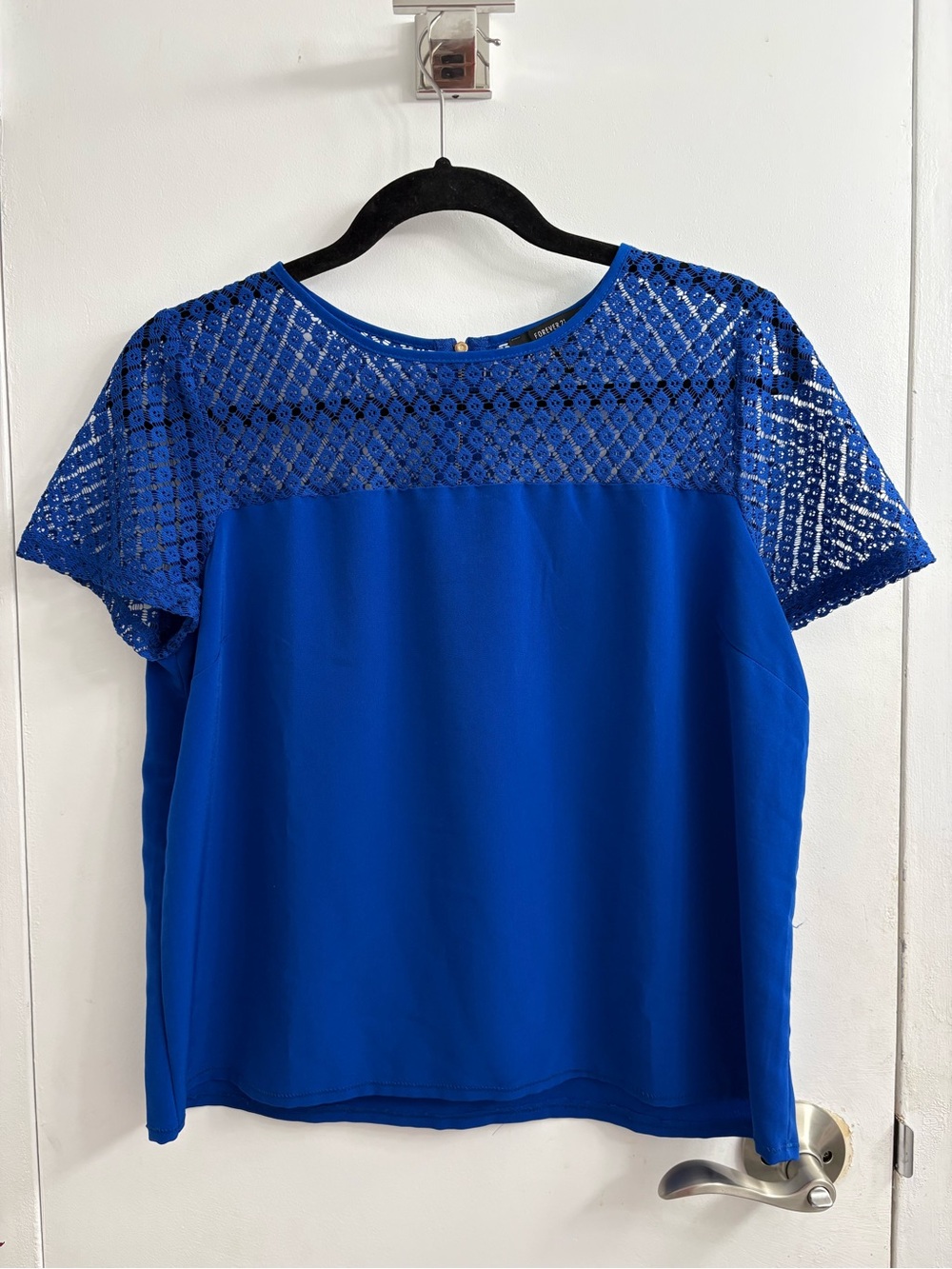 Blue Lace Short Sleeve top